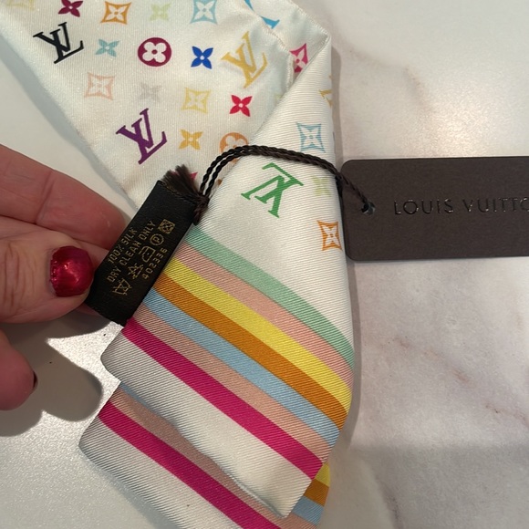 NWT 🌹Ltd Edition Louis Vuitton SILK Takashi Murakami Bandeau Twilly - Picture 11 of 12